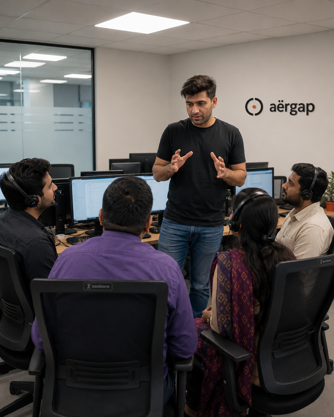 Aërgap founder and team in the Houston, TX office